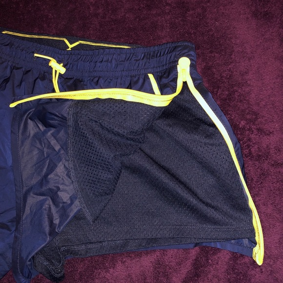 Blue Side Zip Running Shorts - Picture 3 of 4